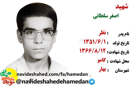 زندگینامه دانش آموز 15 ساله شهید اصغر سلطانی زندگینامه دانش آموز 15 ساله شهید اصغر سلطانی