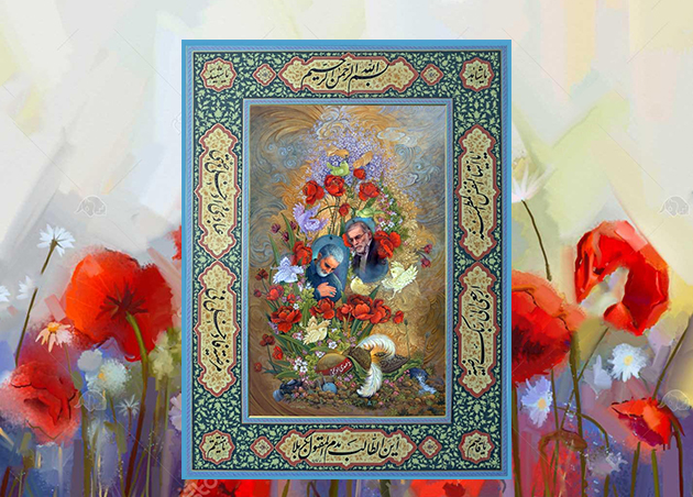 اهدای اثر استاد نگارگری اصفهانی به فرزند شهید فخری زاده+ عکس
