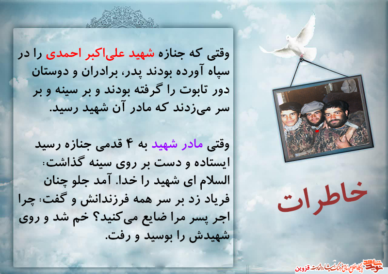 خاطرات/ مادر شهید احمدی گفت چرا اجر پسر مرا ضایع میکنید؟ خاطرات/ مادر شهید احمدی گفت چرا اجر پسر مرا ضایع میکنید؟
