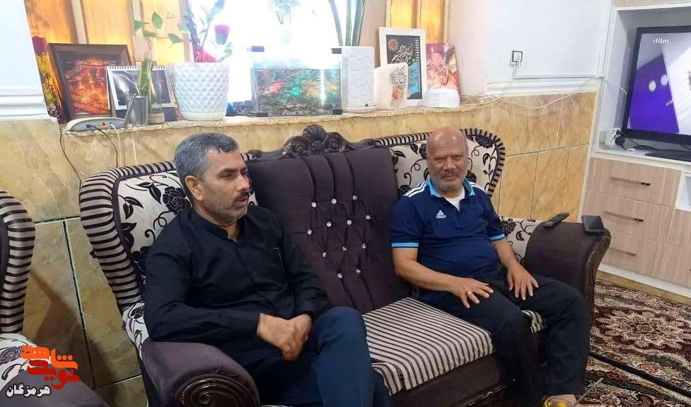دیدار رئیس بنیادشهید رودان با جانباز سرافراز «حاج ابراهیم صالحی»
