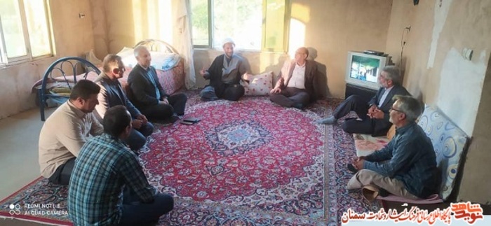 دیدار مدیرکل بنیاد شهید استان سمنان با جانباز گرانقدر جانباز ۴۵ درصد ابراهیم تقیپور - ششم تیرماه ۱۴۰۰ شهر رضوان کالپوش
